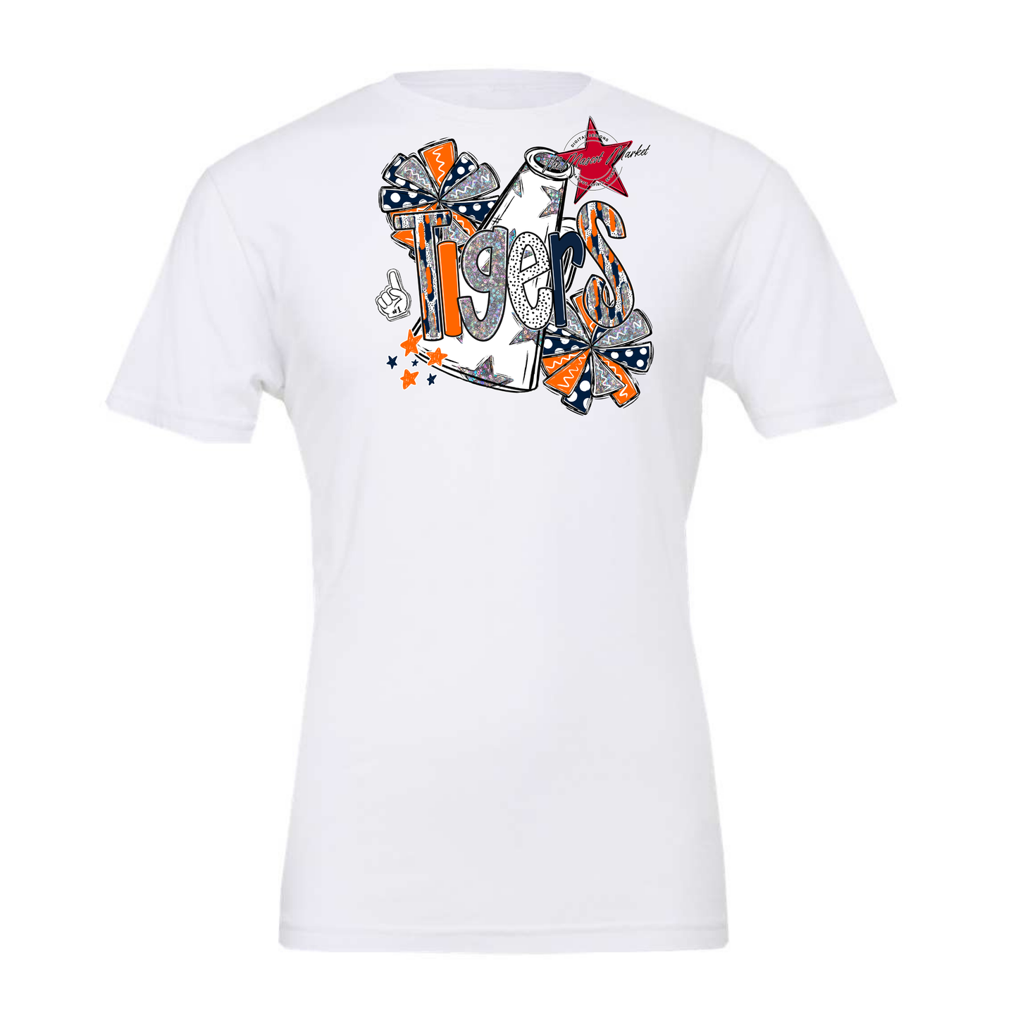 Tigers Cheer Megaphone Scrape-Navy-Orange