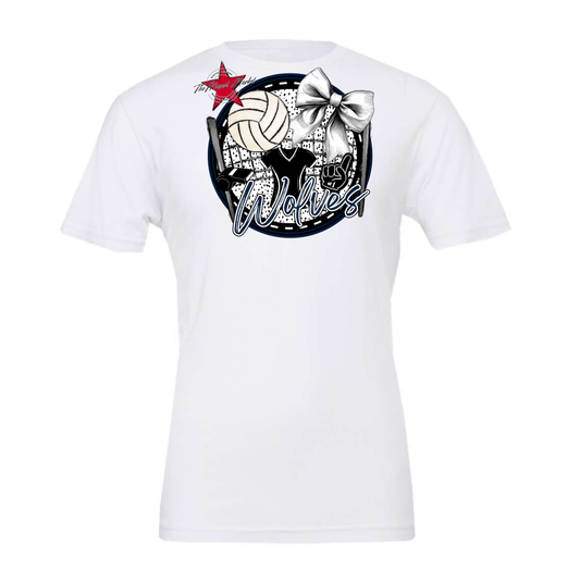 Wolves Circle Volleyball Design-Navy