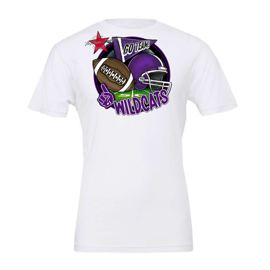 Wildcats Circle Football Design-Purple