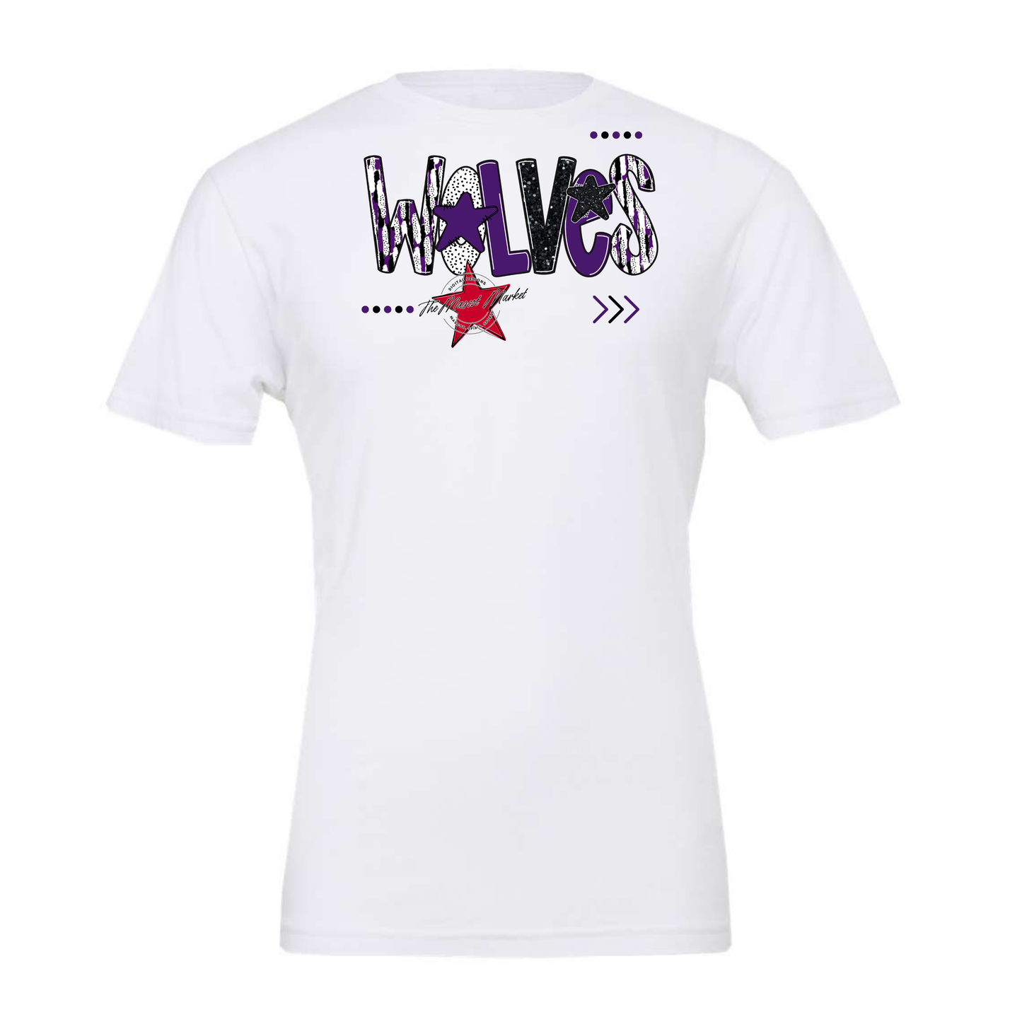 Wolves Brushstroke Alpha w Arrows-Purple