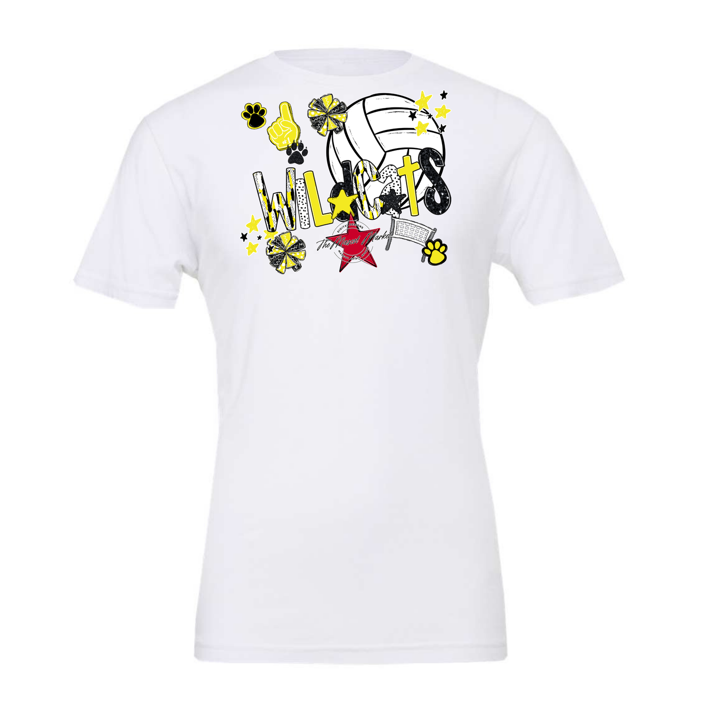 Wildcats Volleyball Scrape-Bright Yellow