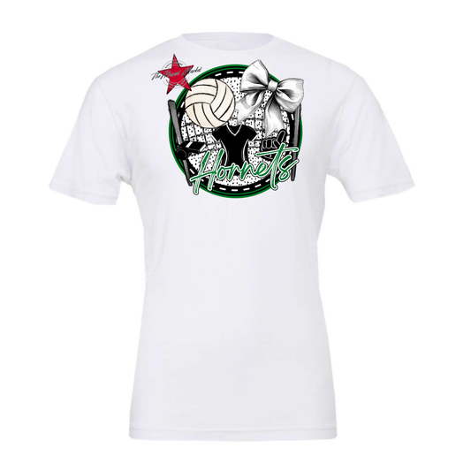 Hornets Circle Volleyball Design-Kelly Green