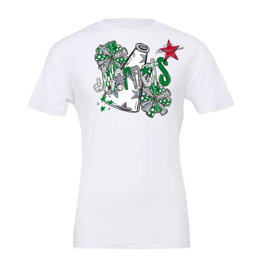 Hornets Cheer Megaphone Scrape-Kelly Green