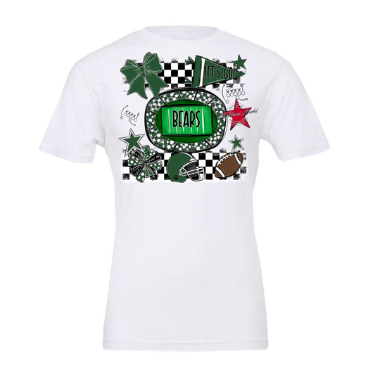 Bears Checker Spirit Design-Green