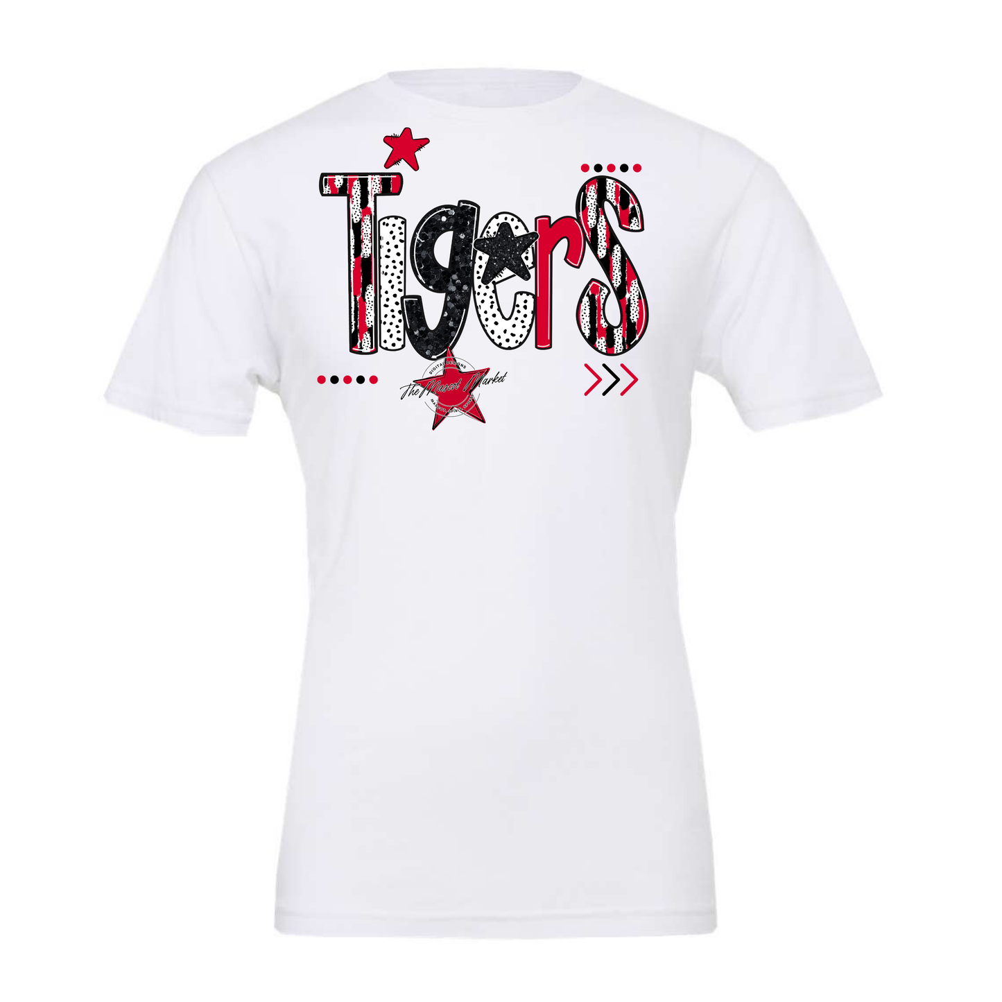 Tigers Brushstroke Alpha w Arrows-Red