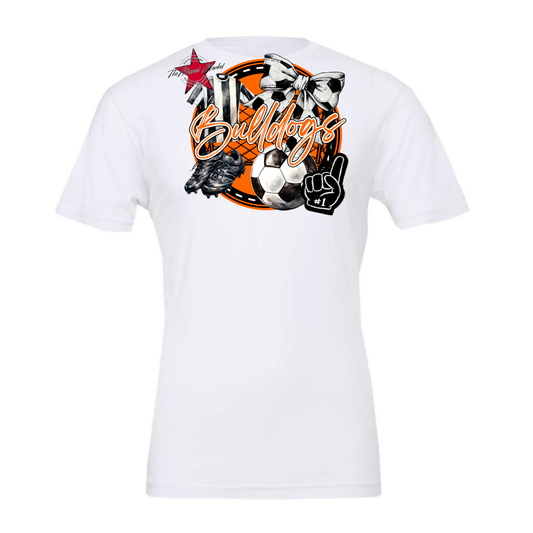 Bulldogs Circle Soccer Design-Orange