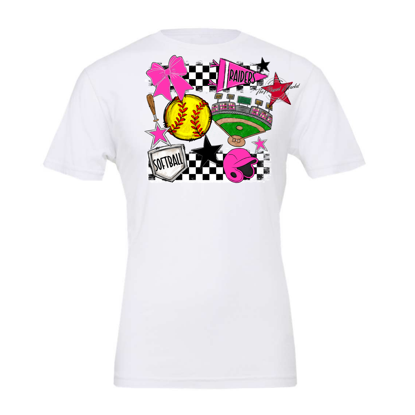 Raiders Softball Checkers Design-Pink