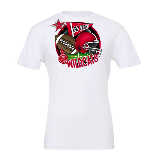 Wildcats Circle Football Design-Red