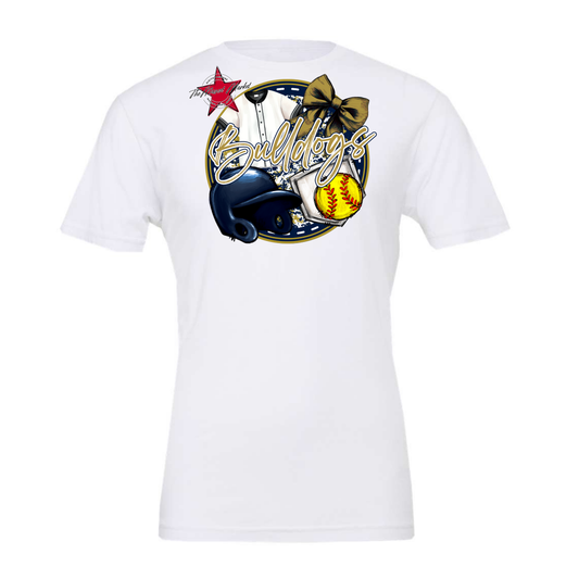Bulldogs Circle Softball Design-Navy-Gold