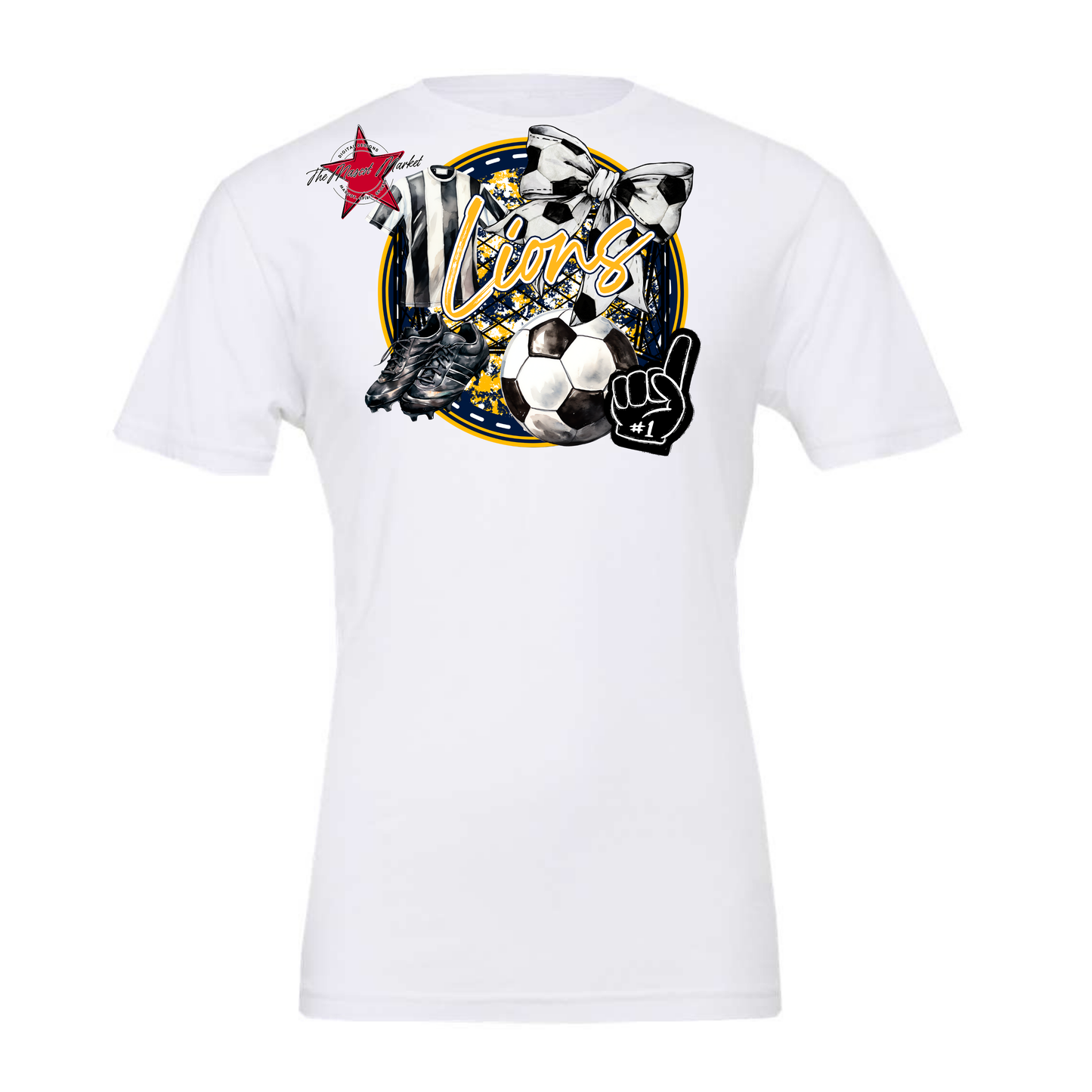 Lions Circle Soccer Design-Navy-Yellow