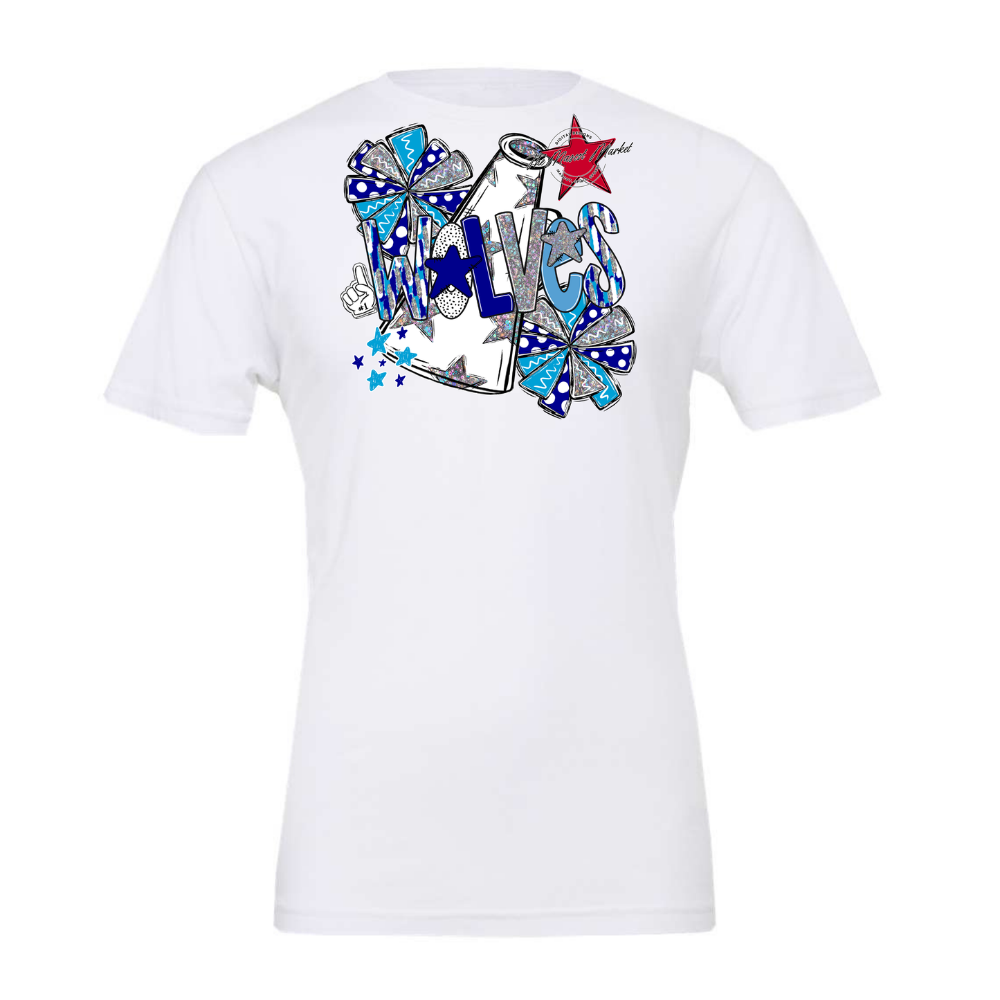 Wolves Cheer Megaphone Scrape-Blue-Carolina Blue