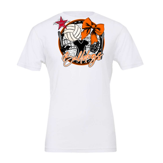 Bulldogs Circle Volleyball Design-Orange