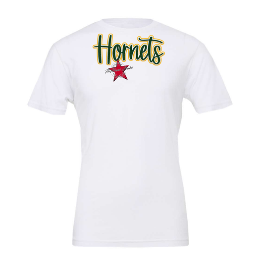 Hornets Faux Chenille Patch-Green-Yellow