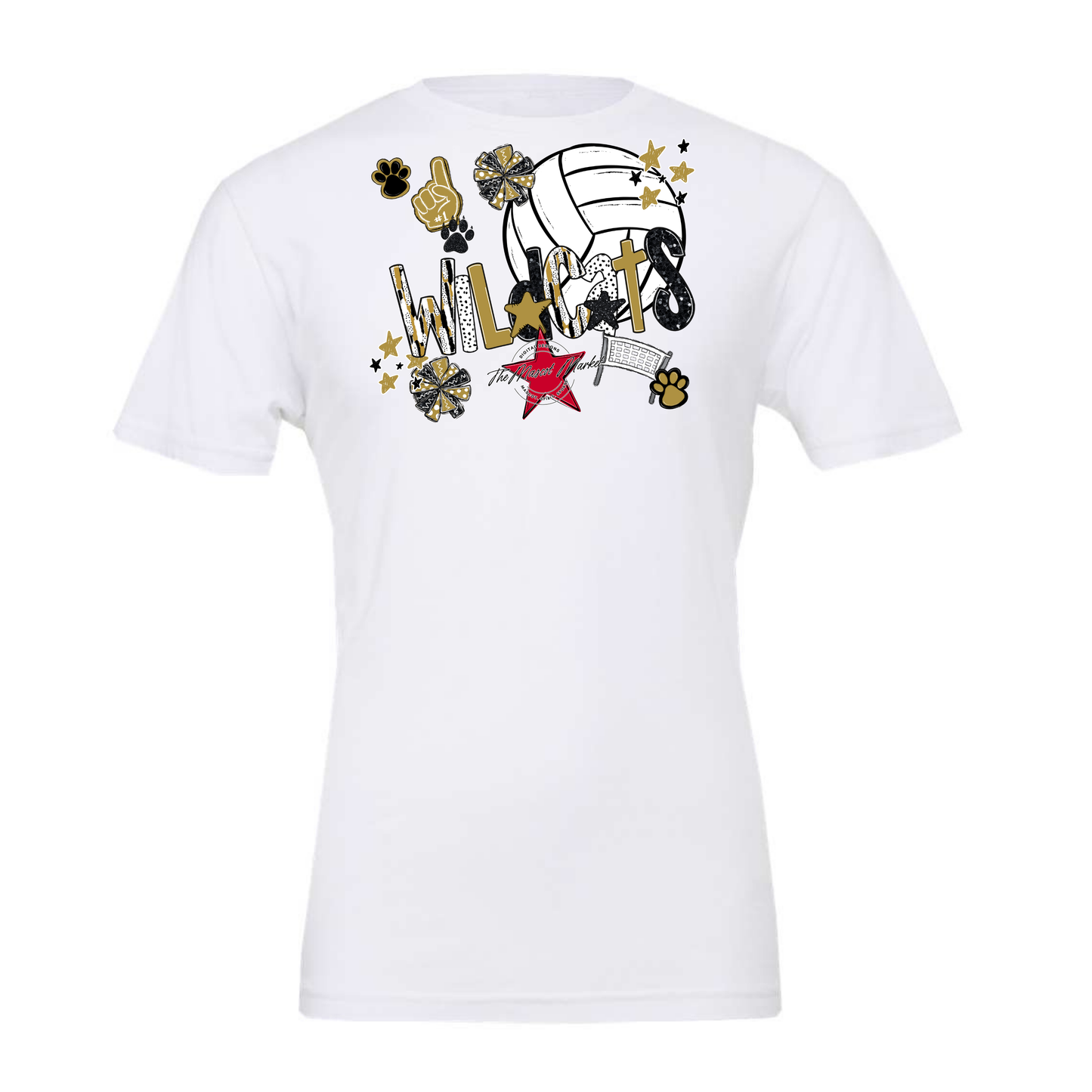 Wildcats Volleyball Scrape-Gold