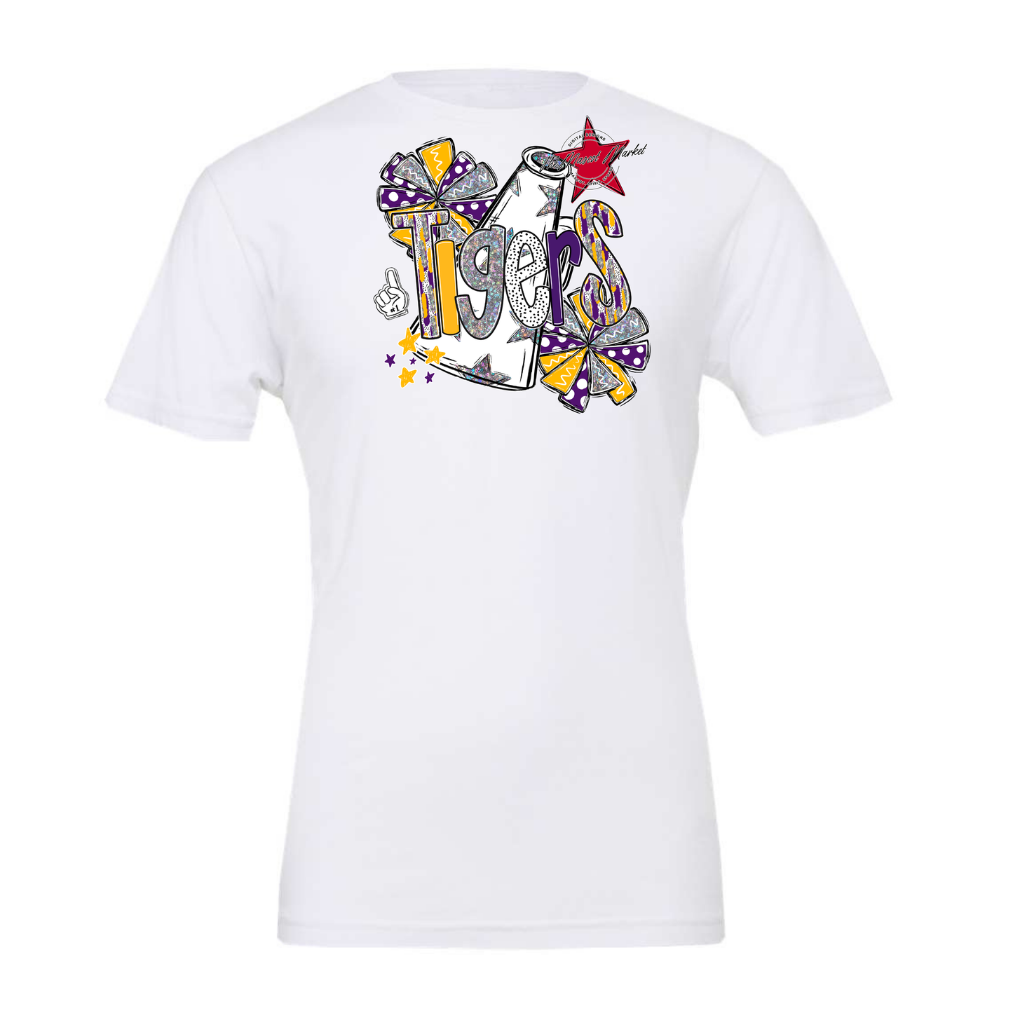 Tigers Cheer Megaphone Scrape-Purple-Yellow