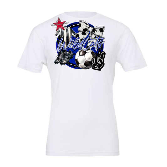 Wildcats Circle Soccer Design-Royal Blue