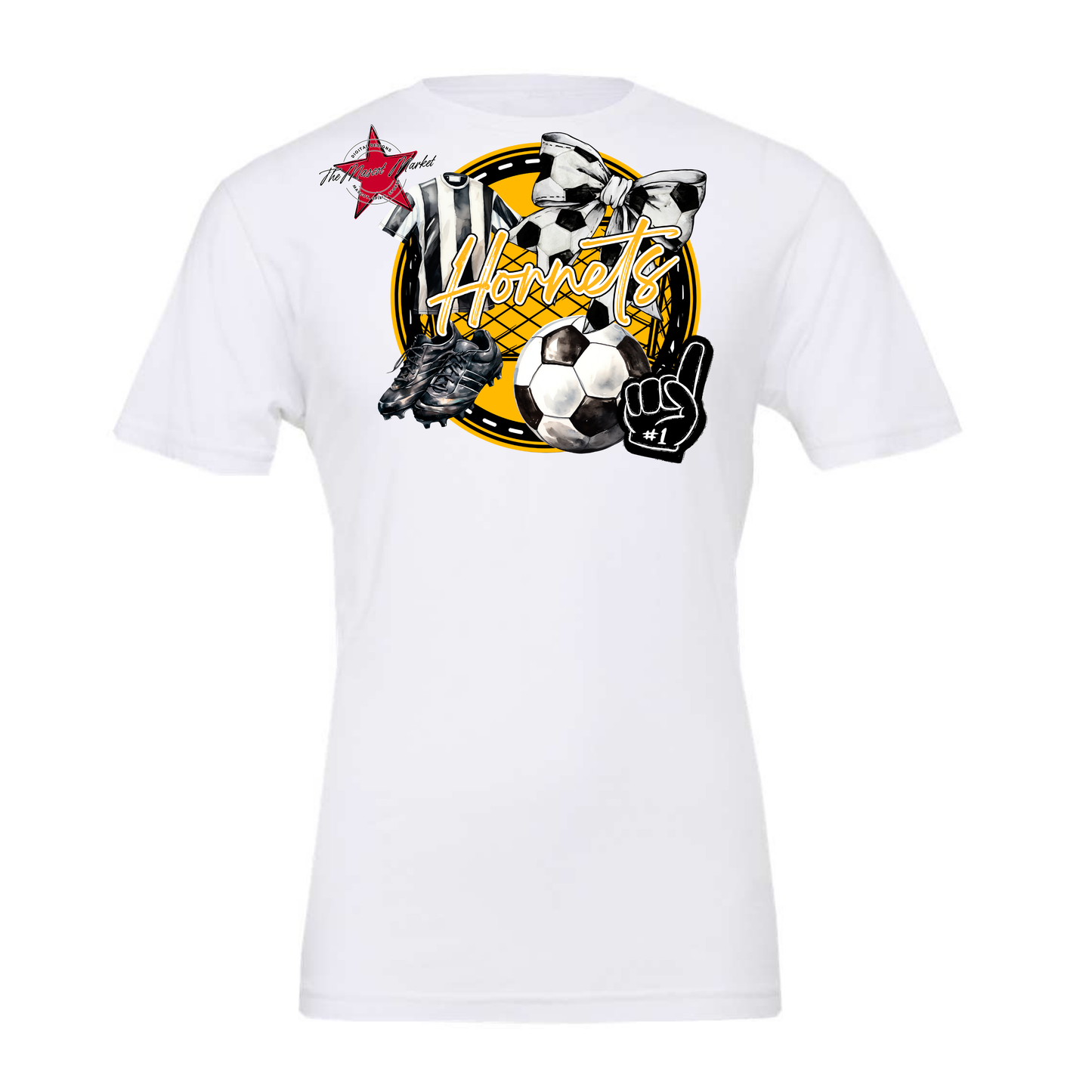 Hornets Circle Soccer Design-Yellow