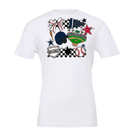 Panthers Checkers Baseball Spirit Design-Navy