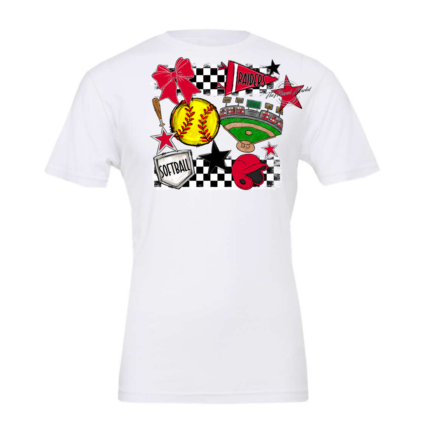 Raiders Softball Checkers Design-Red