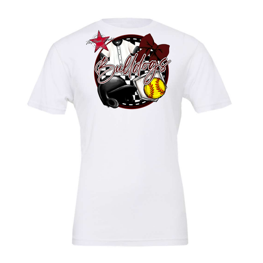 Bulldogs Circle Softball Design-Maroon