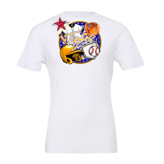 Tigers Circle Baseball Design-Blue-Yellow