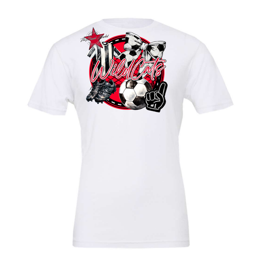 Wildcats Circle Soccer Design-Red