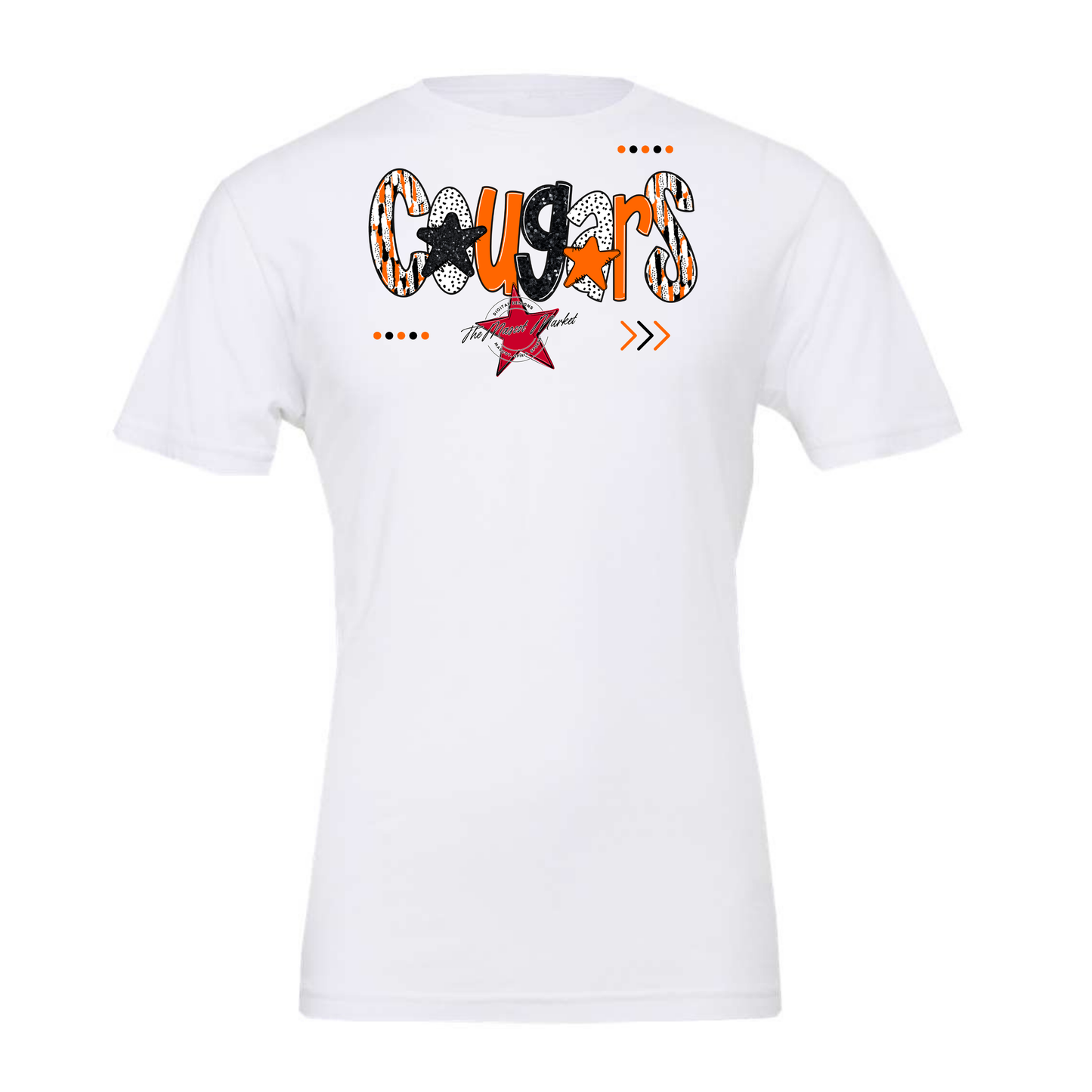 Cougars Brushstroke Alpha w Arrows-Orange