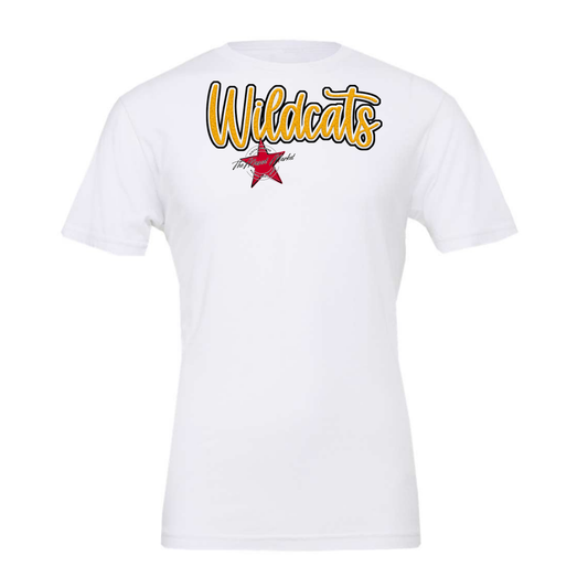 Wildcats Faux Chenille Patch-Yellow