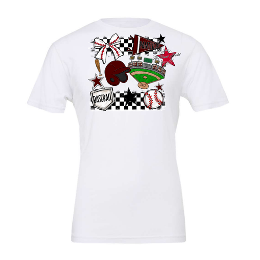 Panthers Checkers Baseball Spirit Design-Maroon