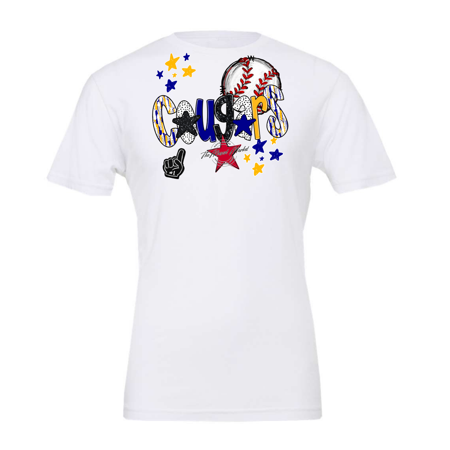 Cougars Baseball Scrape-Blue-Yellow