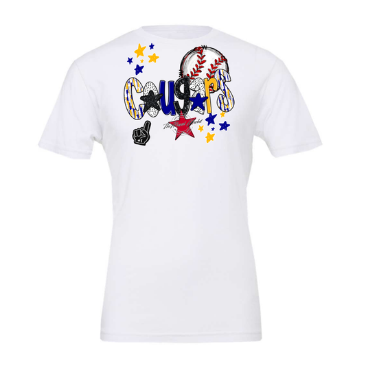 Cougars Baseball Scrape-Blue-Yellow