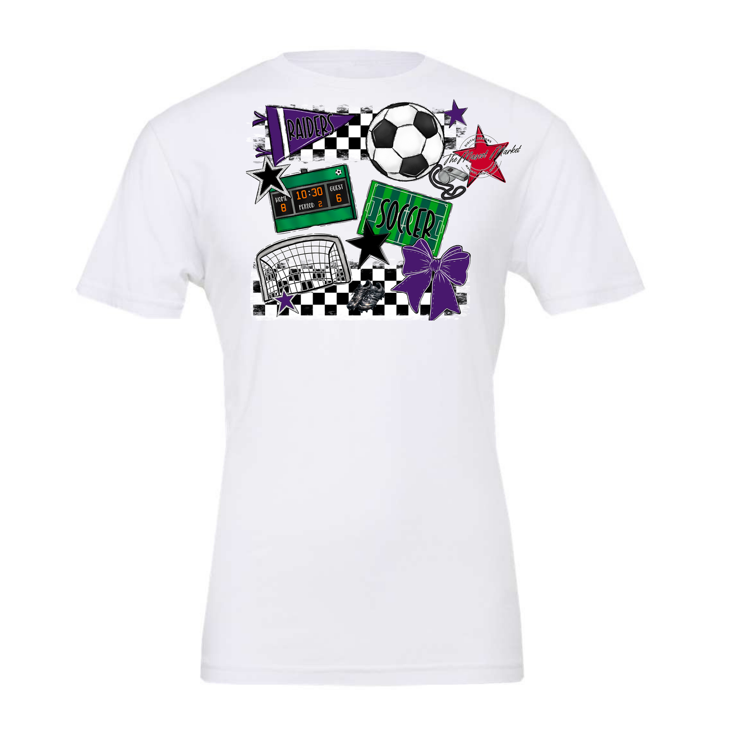 Raiders Soccer Checkers Design-Purple