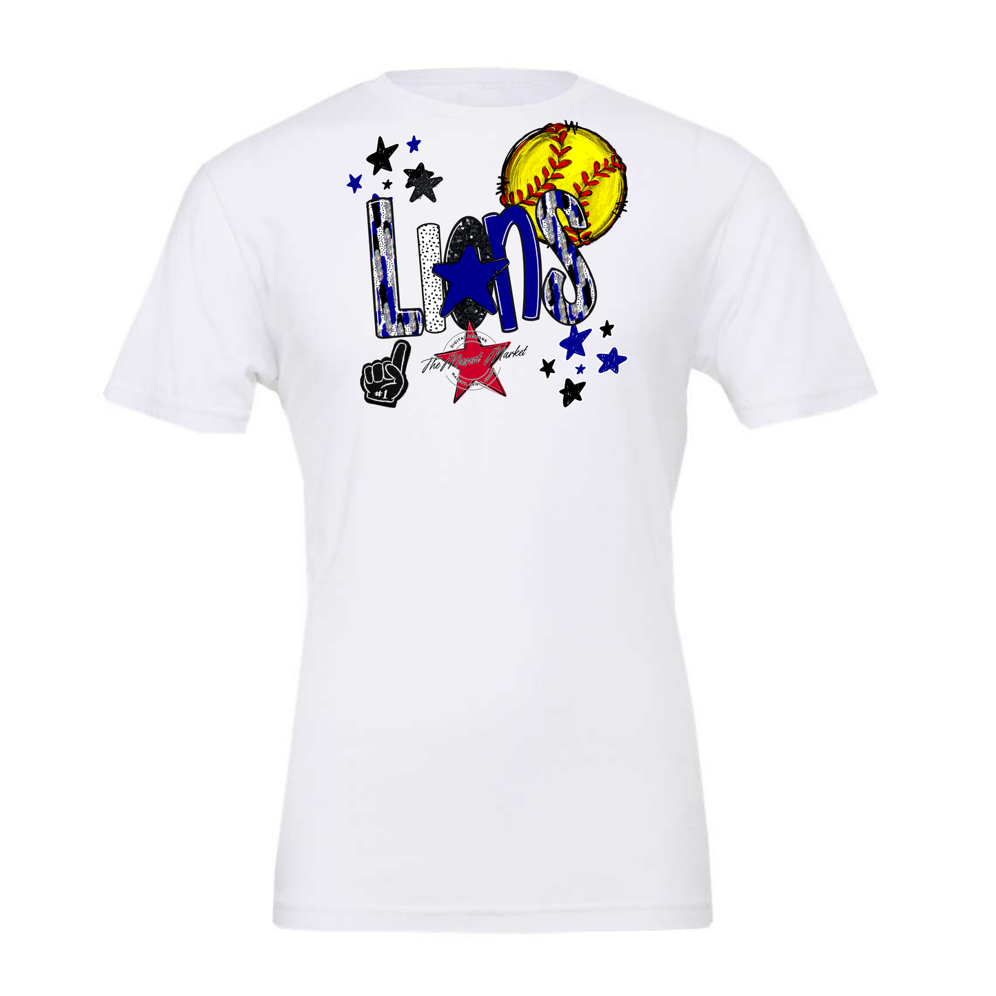 Lions Softball Scrape-Blue