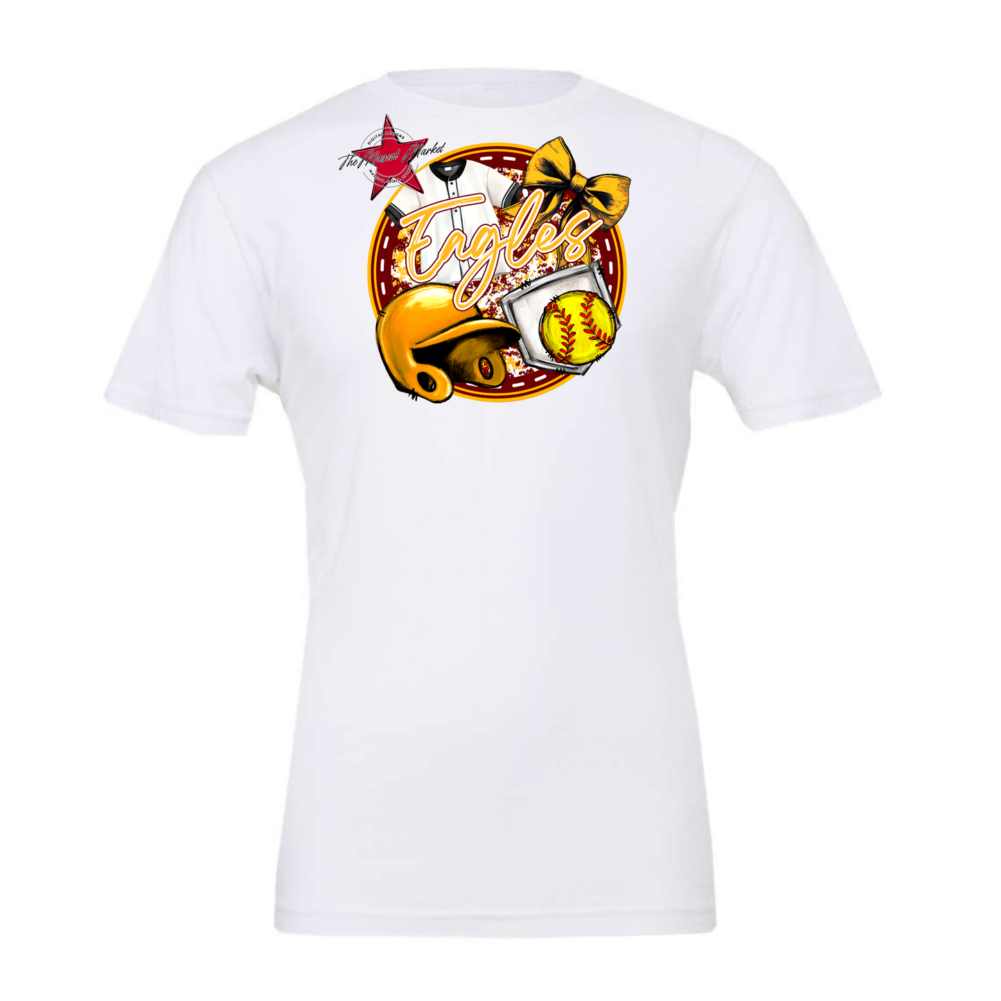 Eagles Circle Softball Design-Maroon-Yellow