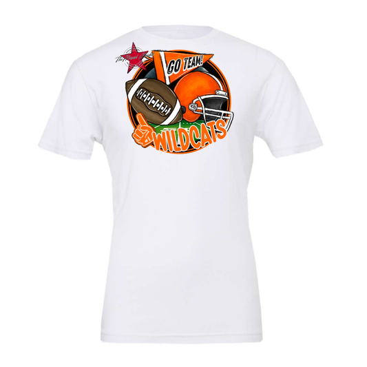 Wildcats Circle Football Design-Orange