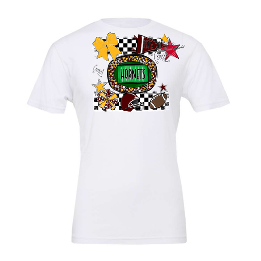 Hornets Checkers Spirit Design-Maroon-Yellow