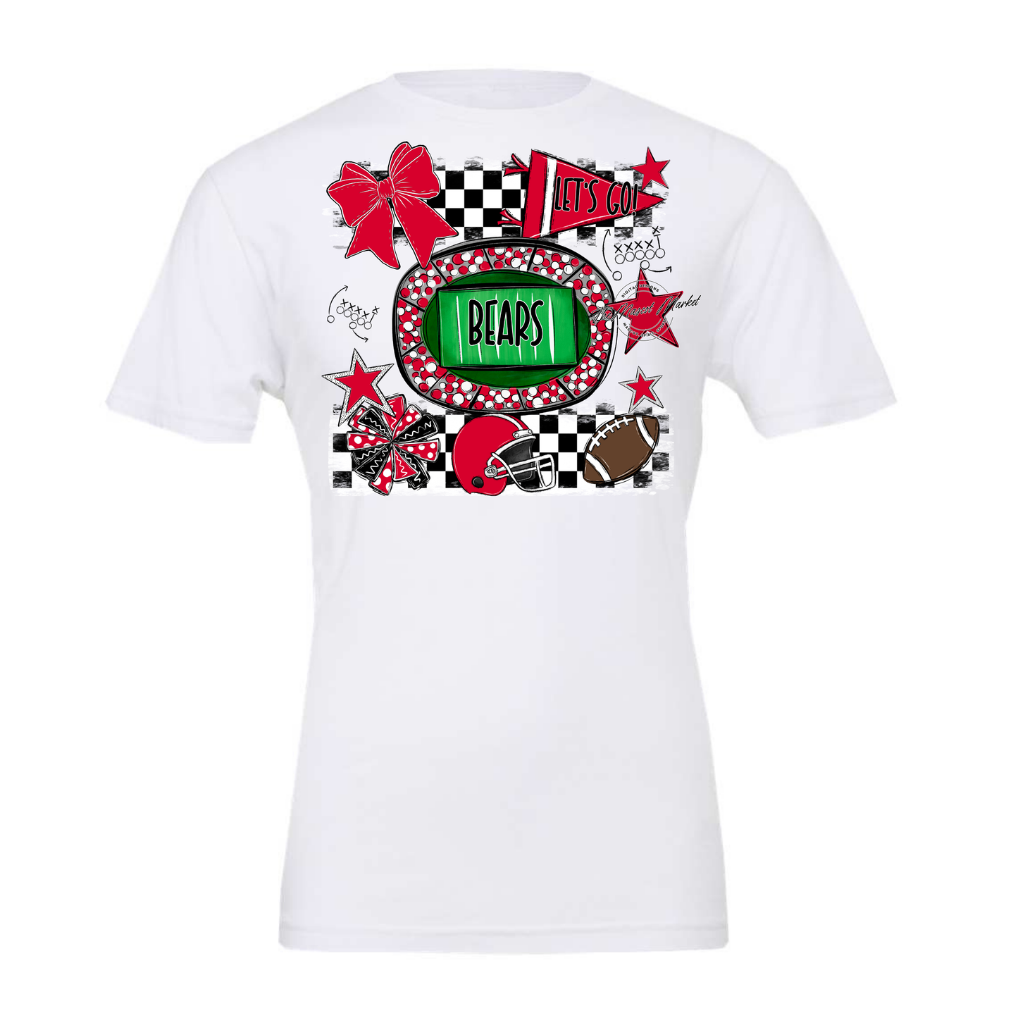 Bears Checker Spirit Design-Red