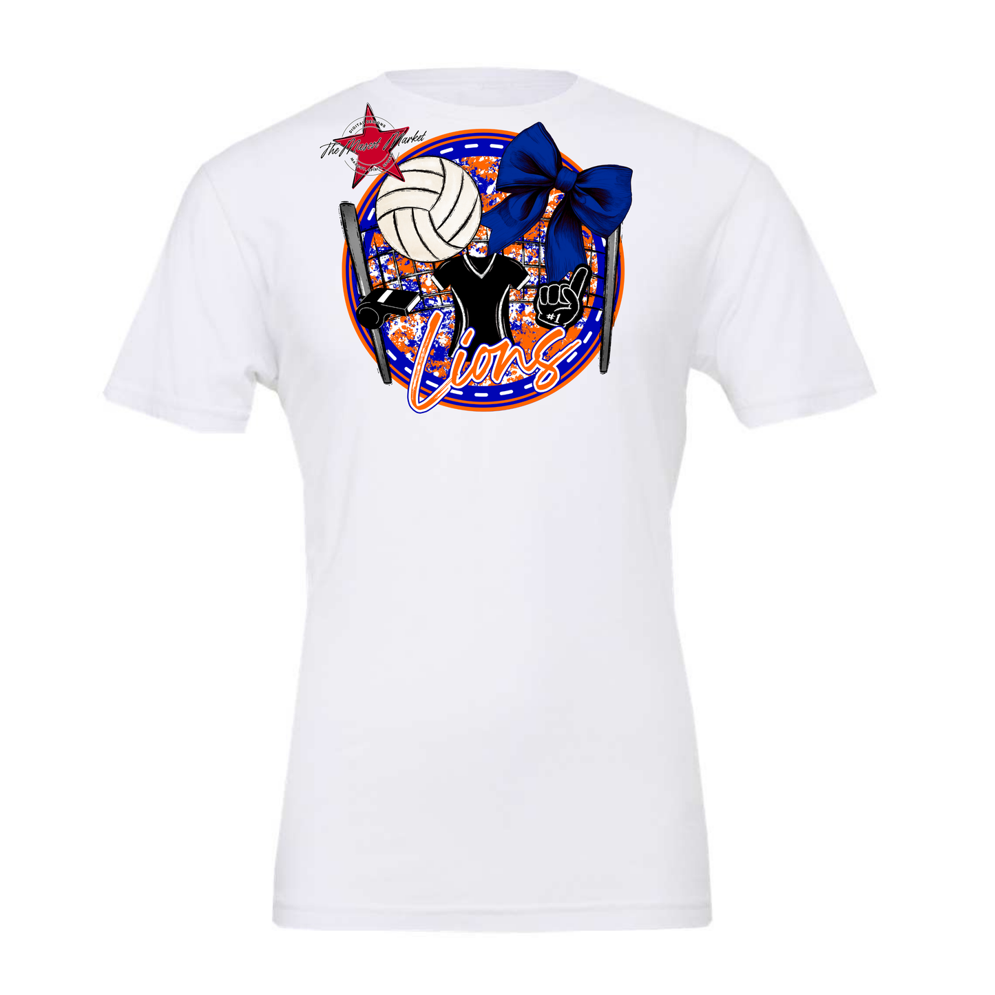 Lions Circle Volleyball Design-Blue-Orange