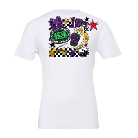 Bulldogs Checkers Band Spirit Design-Purple
