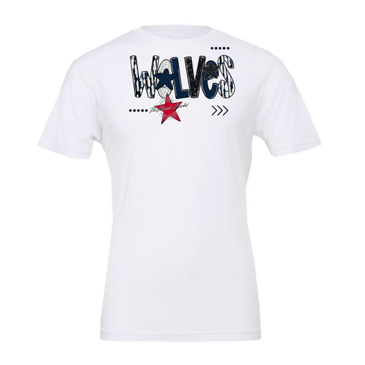 Wolves Brushstroke Alpha w Arrows-Navy