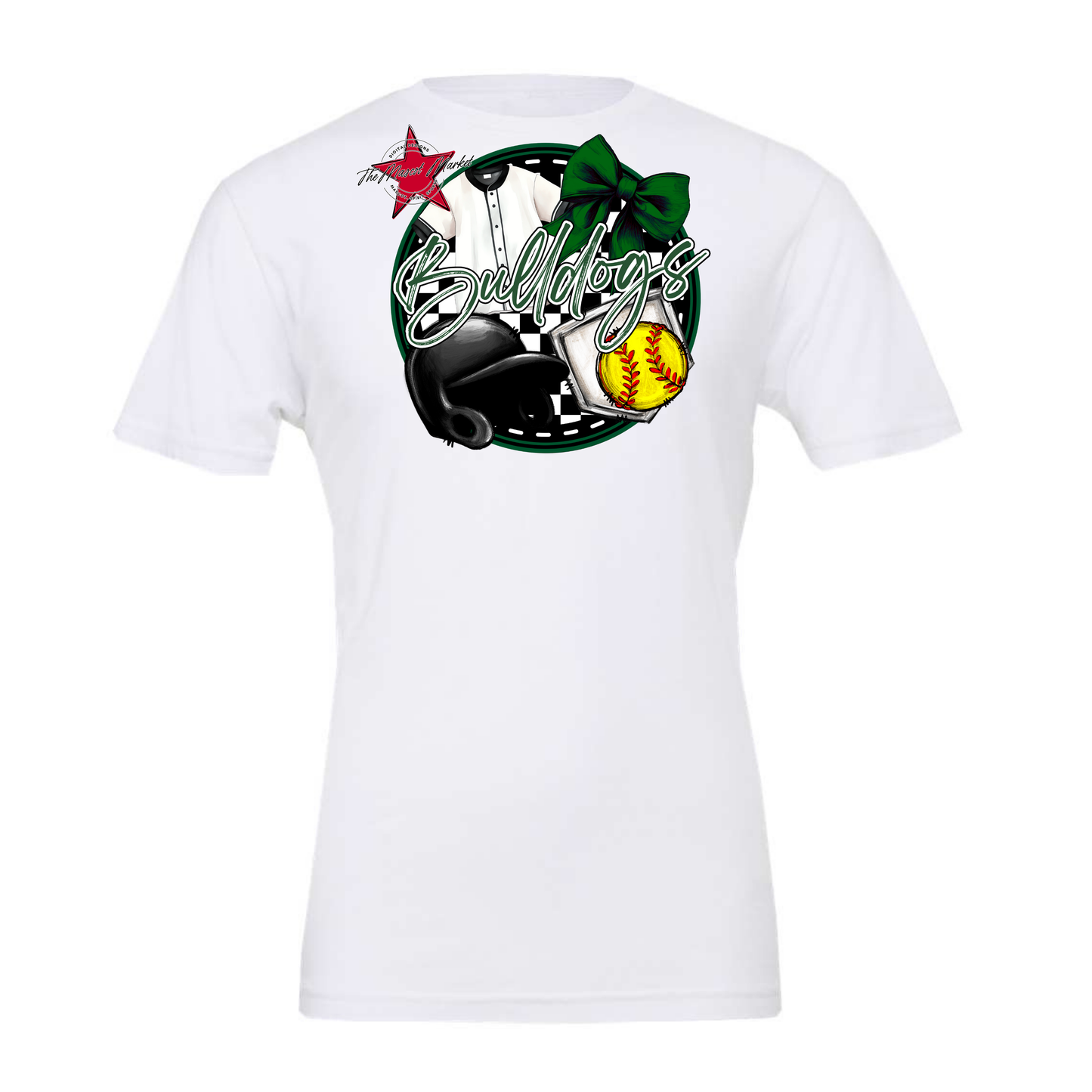 Bulldogs Circle Softball Design-Green