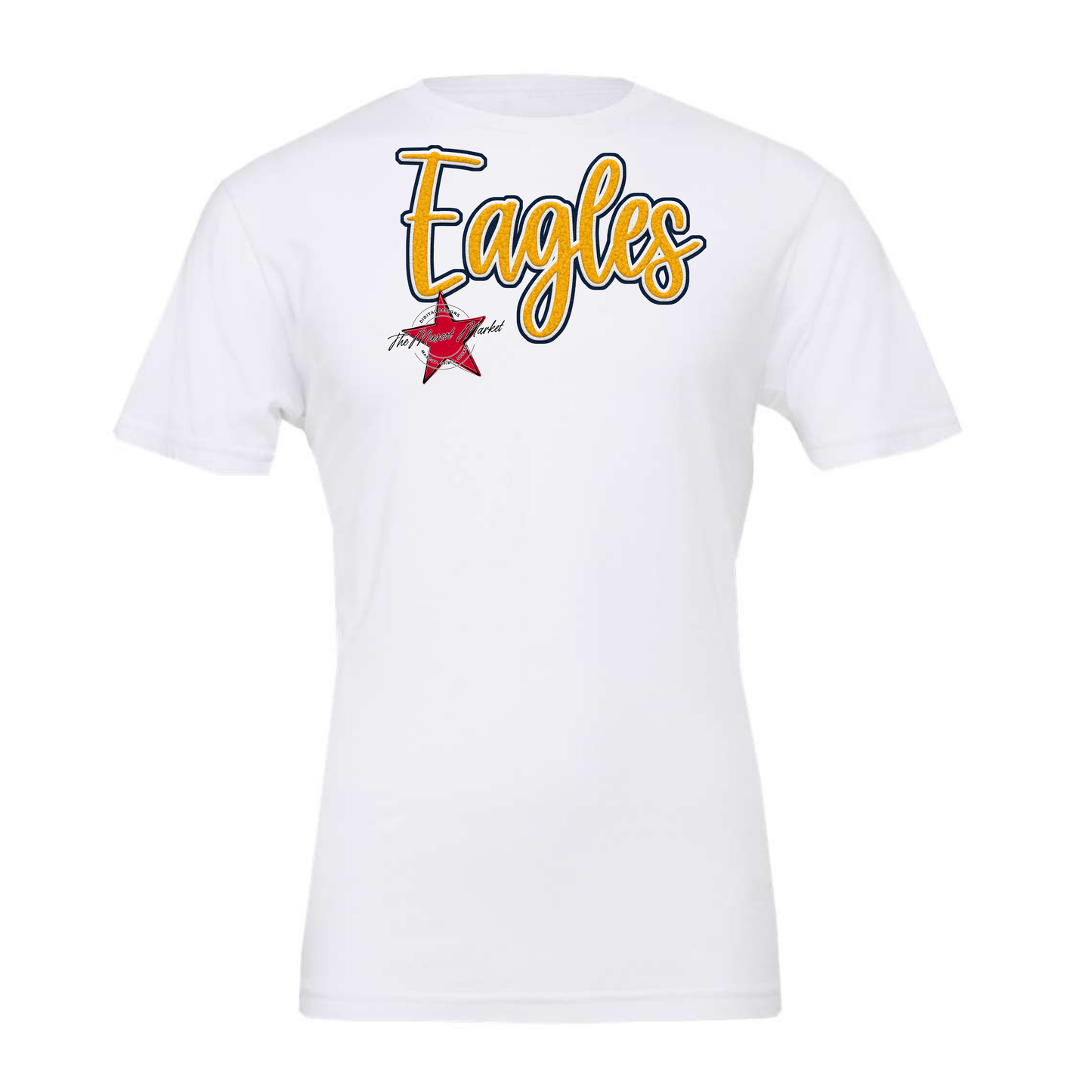 Eagles Faux Chenille Patch-Navy-Yellow