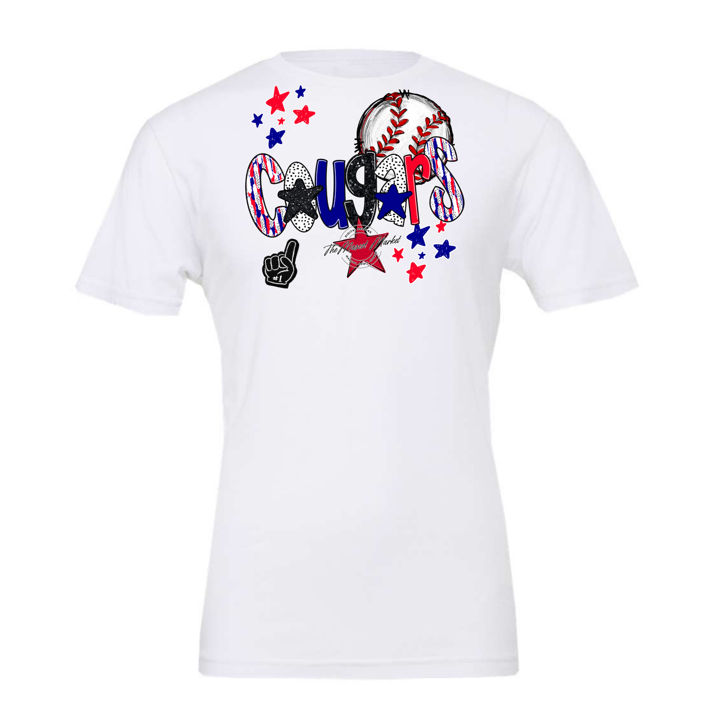 Cougars Baseball Scrape-Blue-Red