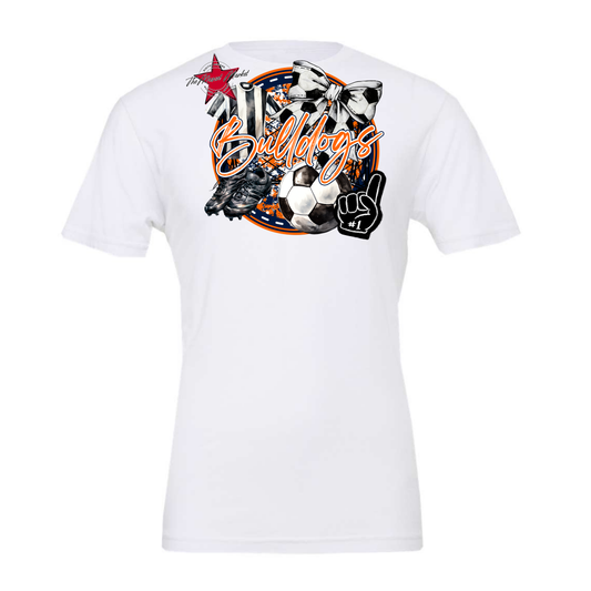 Bulldogs Circle Soccer Design-Navy-Orange