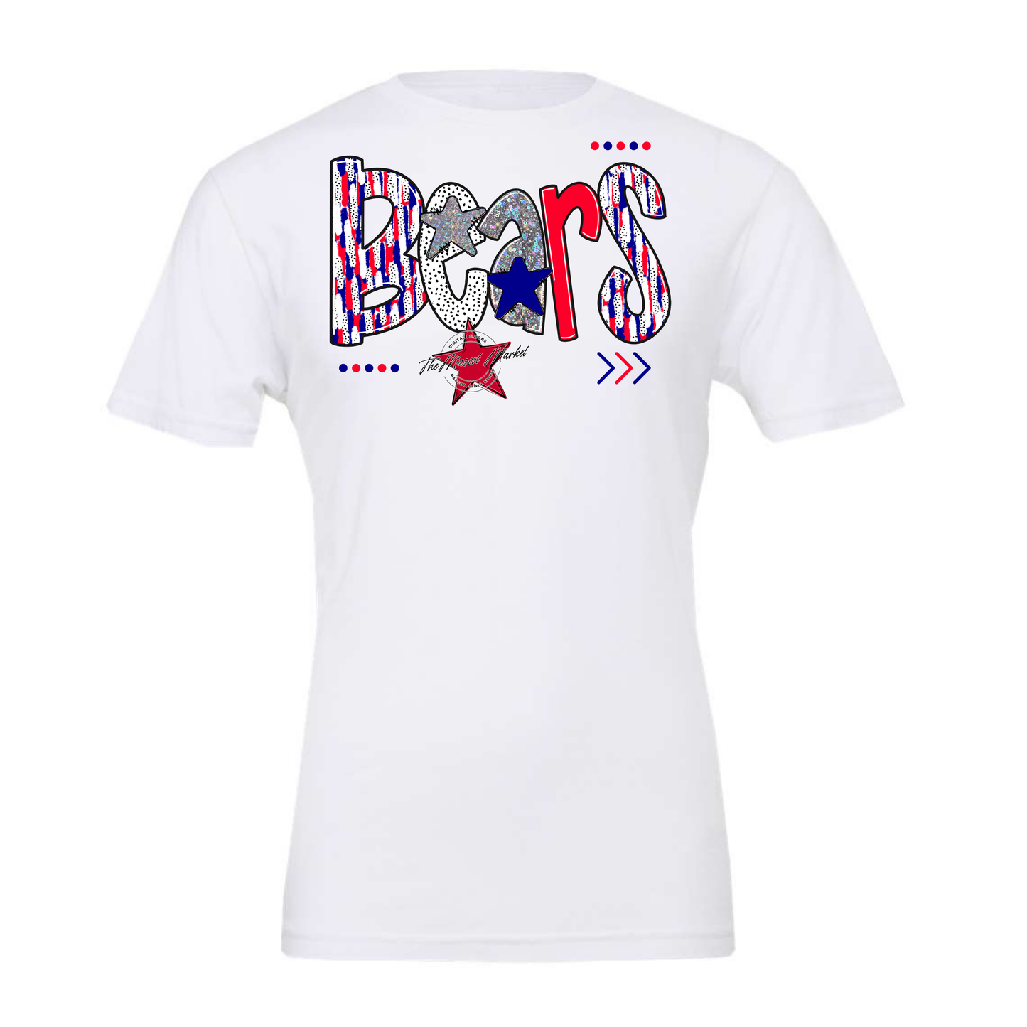 Bears Brushstroke Alpha Design-Blue-Red