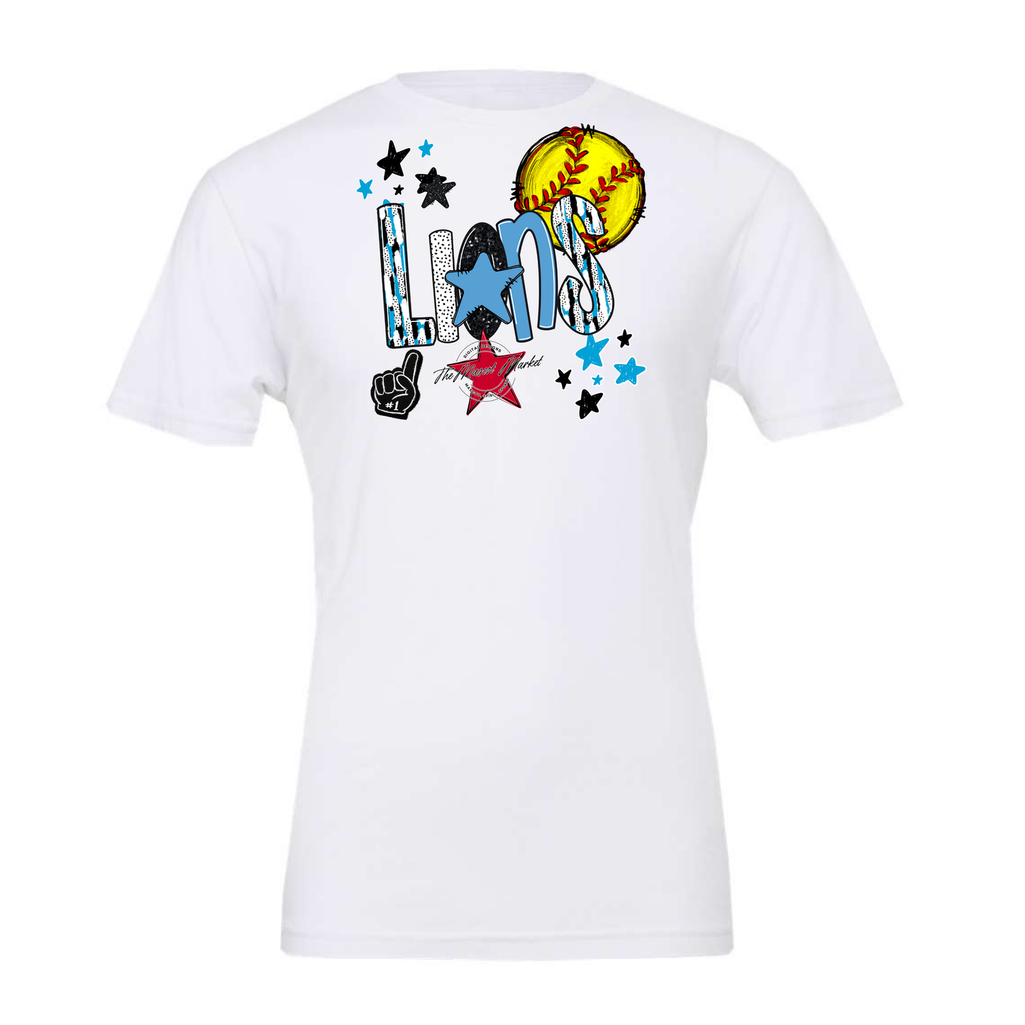 Lions Softball Scrape-Carolina Blue