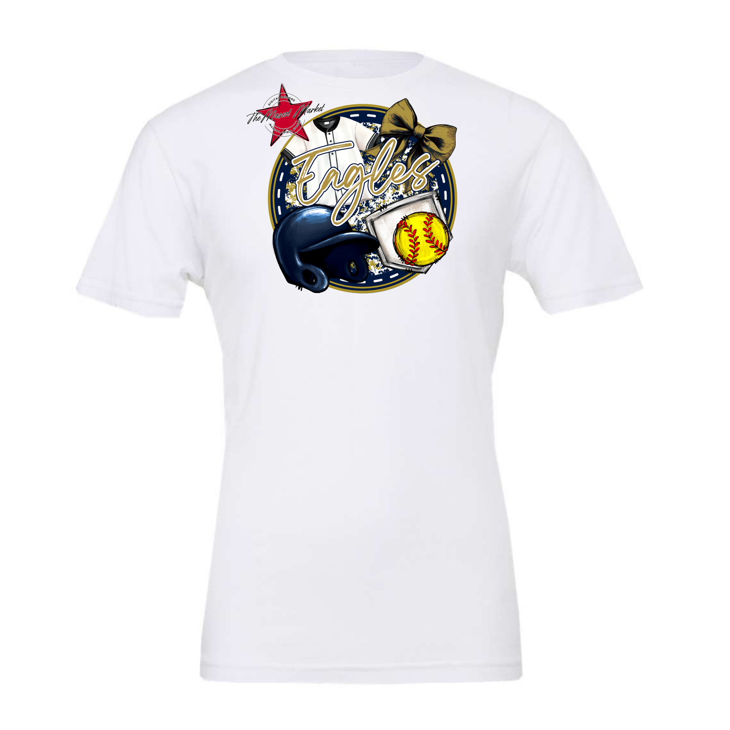 Eagles Circle Softball Design-Navy-Gold