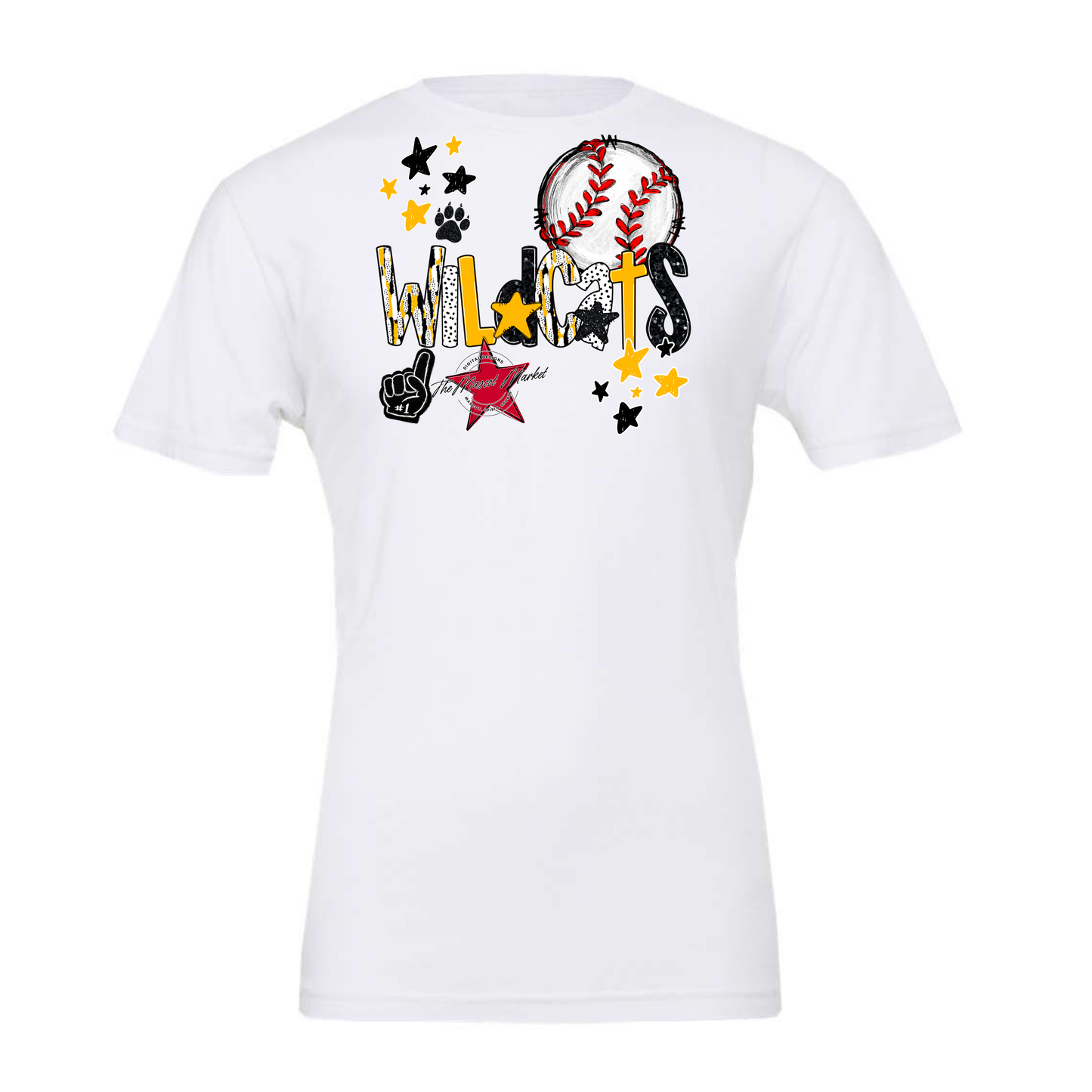 Wildcats Baseball Scrape-Yellow