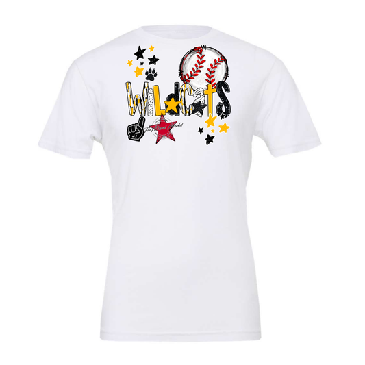 Wildcats Baseball Scrape-Yellow