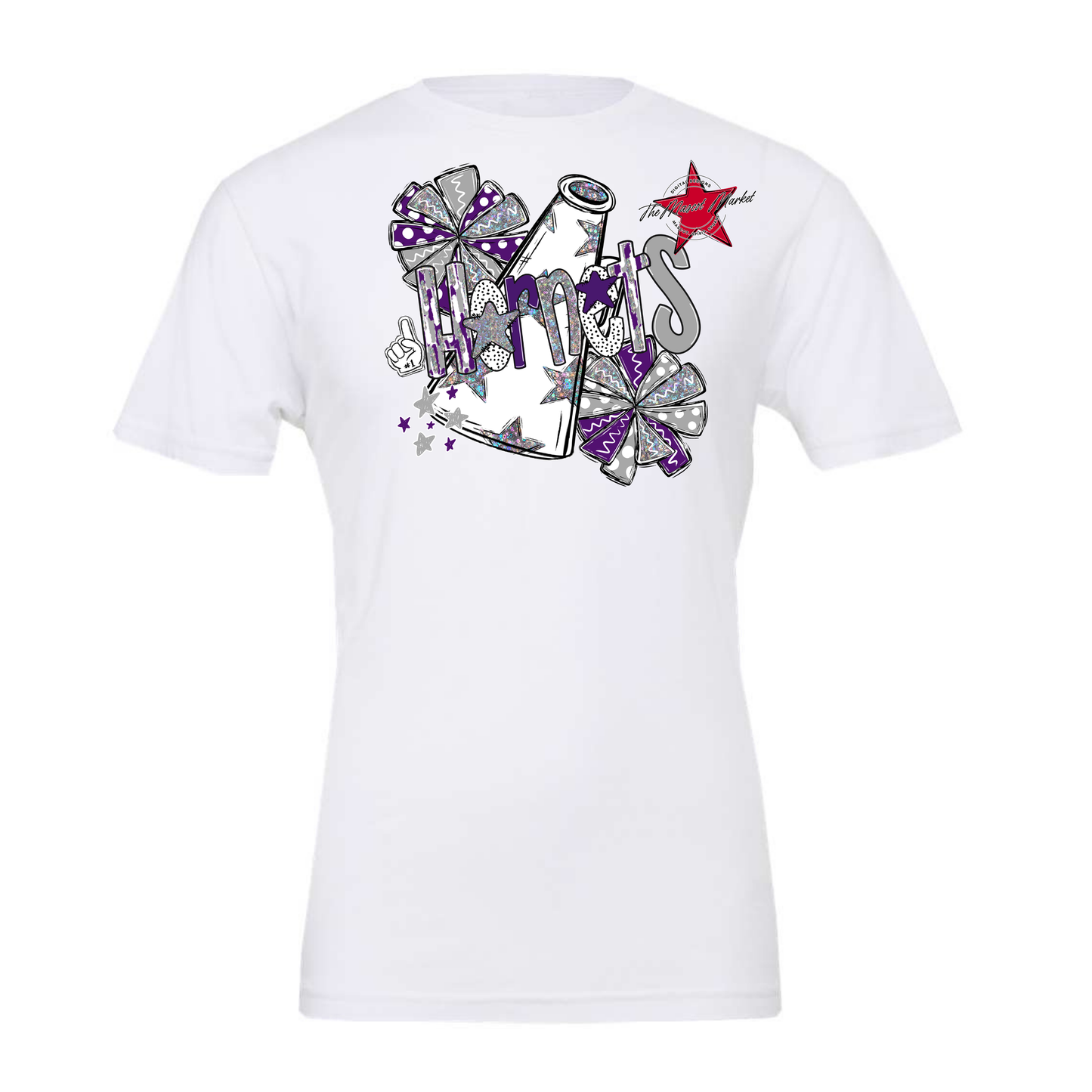Hornets Cheer Megaphone Scrape-Purple-Grey